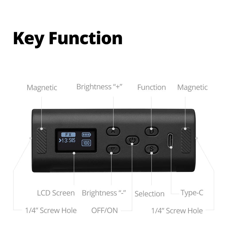 RGB Handheld LED Video Light - Magnetic Tube with Adjustable Temperature Tidesmit