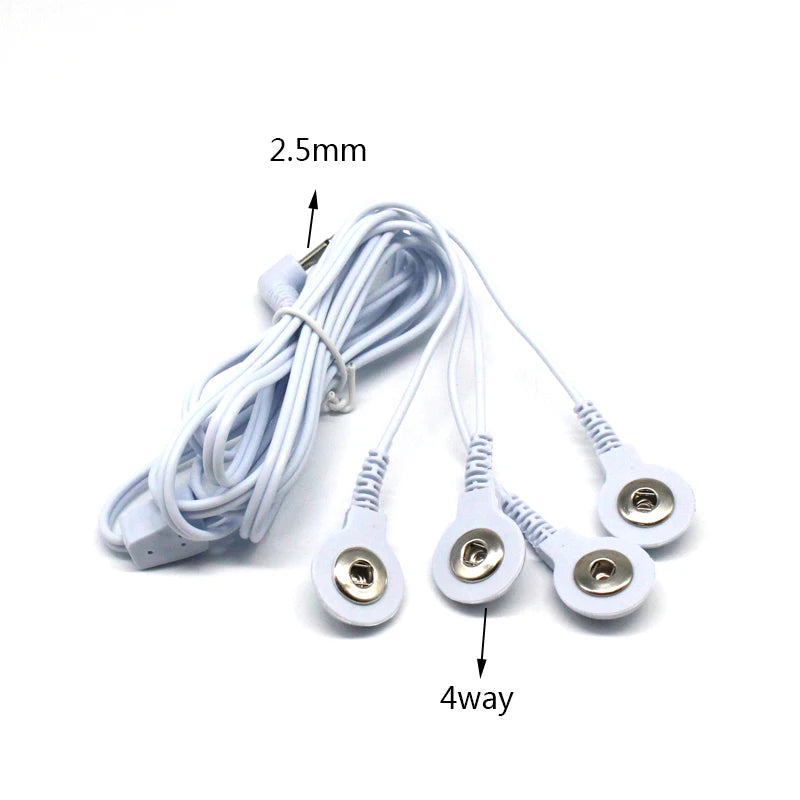TENS Unit Lead Wire Replacement Cable for Electric Massagers Body Shaping Massage Equipment 1pcs 2.5mm4way Tidesmit