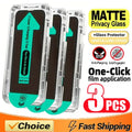 Matte Privacy Screen Protector for iPhone - Anti-Glare Tempered Glass 3 Pieces Matte Privacy Glass Tidesmit