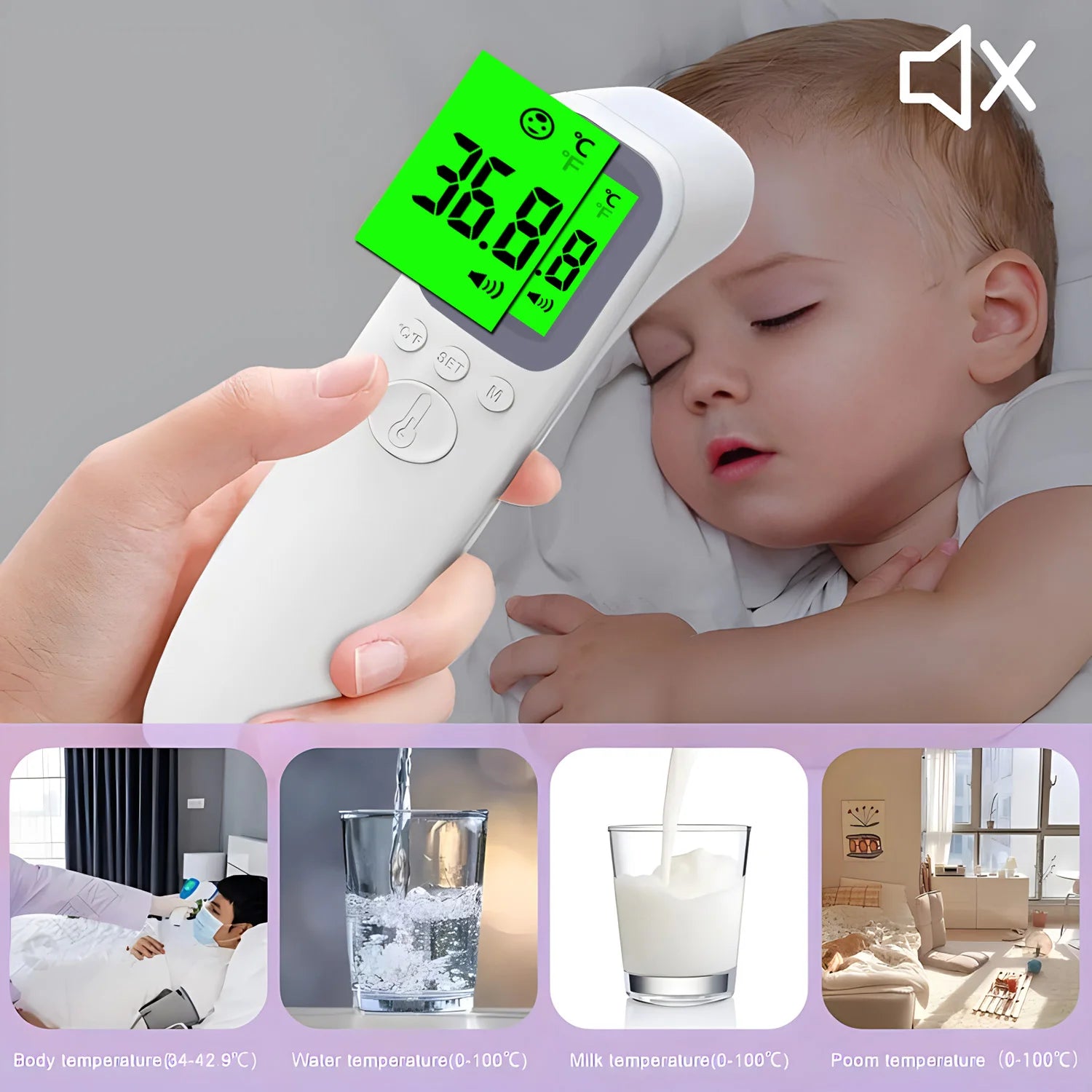 Digital Infrared Fever Thermometer Medical Household Infant Adult Forehead Non-contact Body Temperature Ear Thermometer