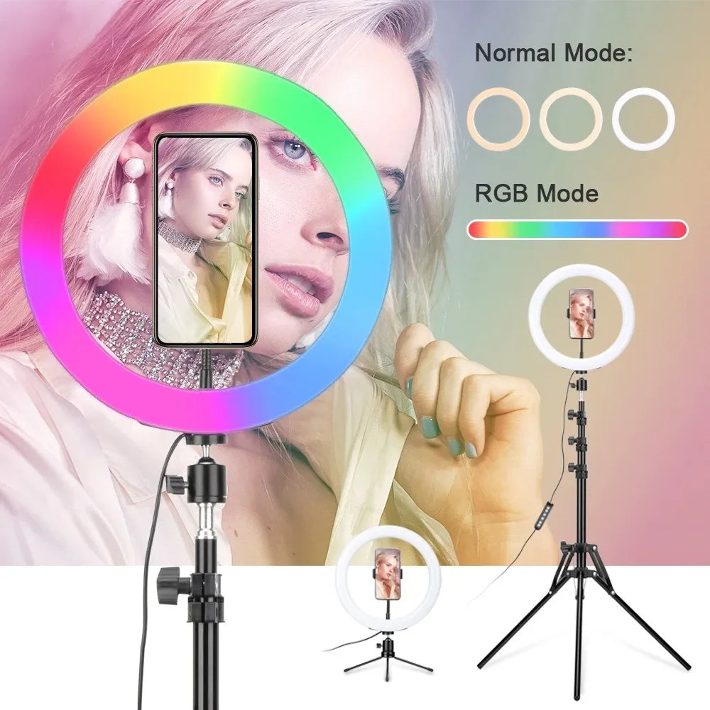 RGB Ring Light with Tripod Stand & Remote for Pro Content Creation Tidesmit