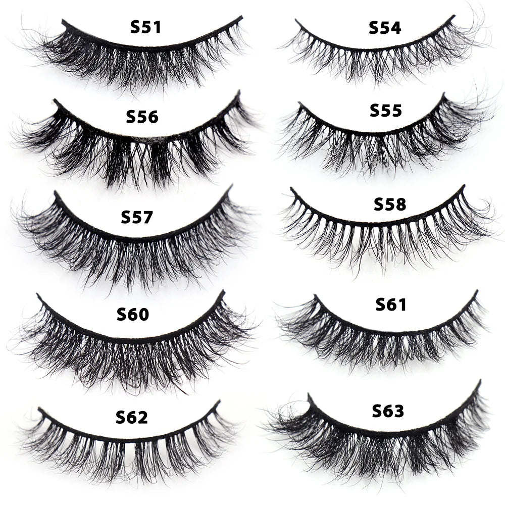 Tidesmit 12mm-15mm short natural 3D mink lashes fluffy wispy false eyelashes cruelty free eye makeup detail view
