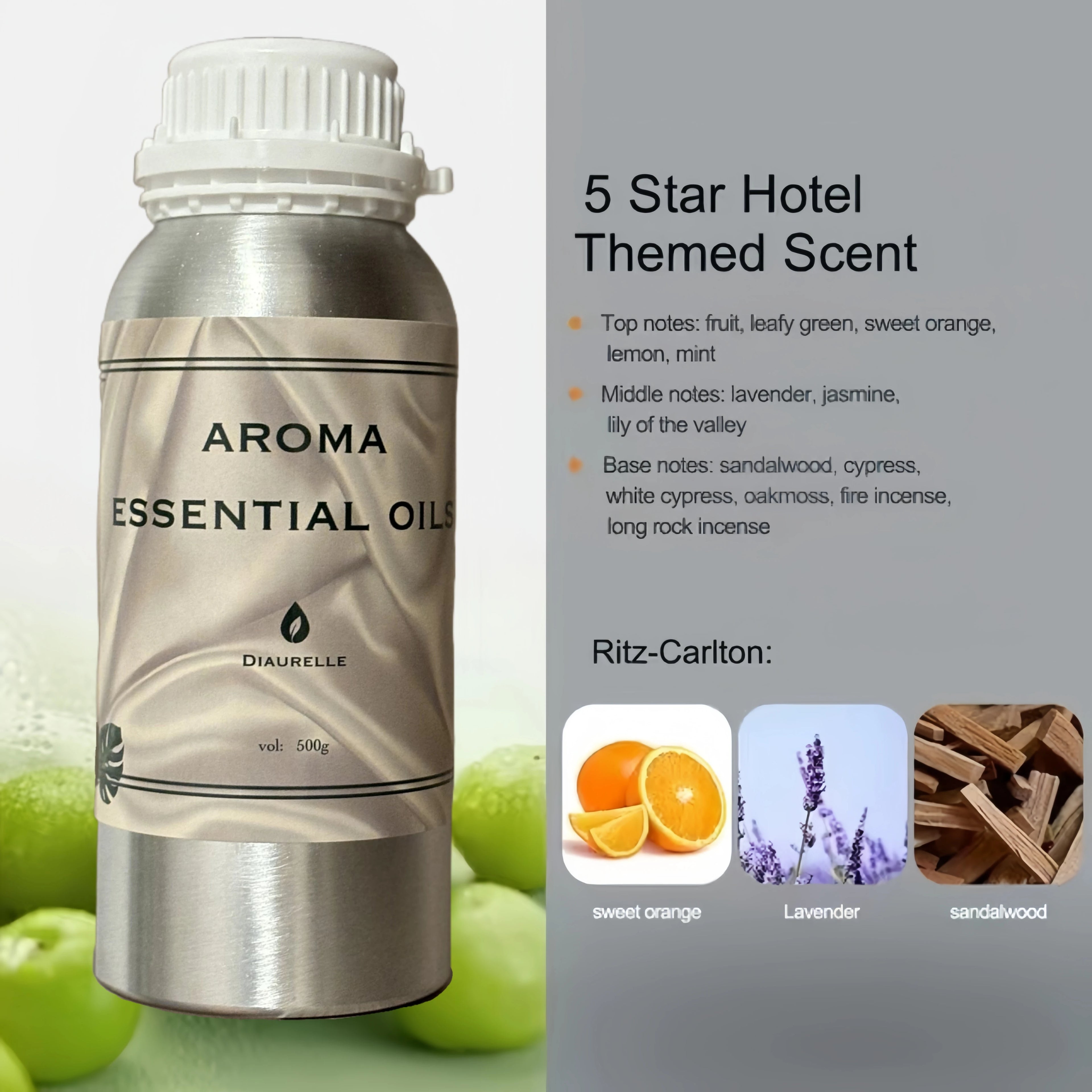 500ML Flower Aventus Essential Oil Home Air Freshener Pure Plant Essential Oil Hotel Room Fragrance Diffuser Oils Air Purifier