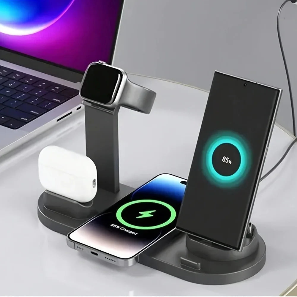Wireless Charger for iPhone 17-12 & AirPods, Qi Certified Multi-Device Pad Black Tidesmit