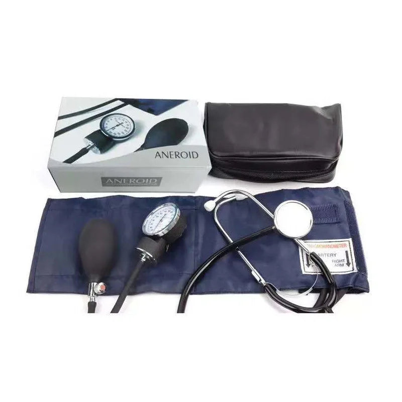 Manual Blood Pressure Stethoscope with Zipper Bag for Adult Home Use Blood Pressure Monitor BP Upper Arm Sphygmomanometer