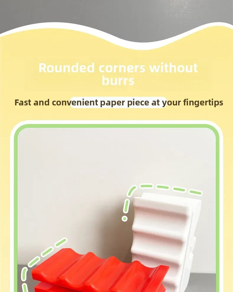 3-in-1 portable cat scratching board cutter for recycling cardboard. Red and white plastic DIY pet accessory tool.