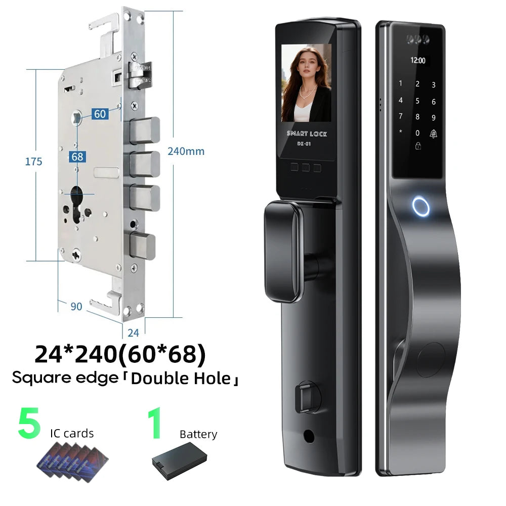 3D Face Recognition Digital Door Lock Unlock Smart Lock With Camera FIngerprint Password Unlock Keyless Electronic Door Lock