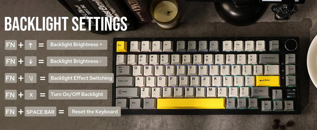 Ajazz AK820 Pro 75% Gasket-mounted Bluetooth 5.1/2.4G Wireless/Wired Mechanical Keyboard with TFT Screen for Mac/Win
