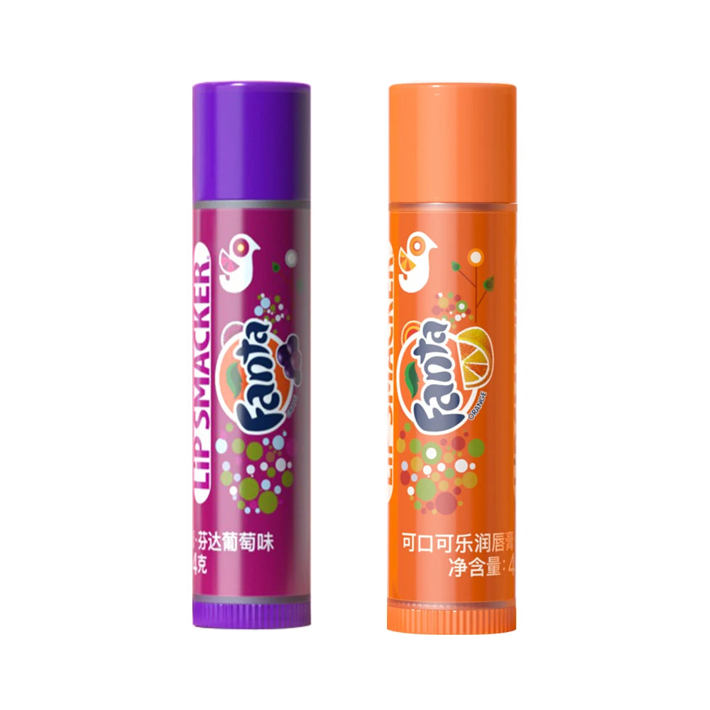 Coca-Cola Lip Balm 2-Pack – Moisturizing Lip Treatment for Daily Care Lip Care Orange and Grape Tidesmit