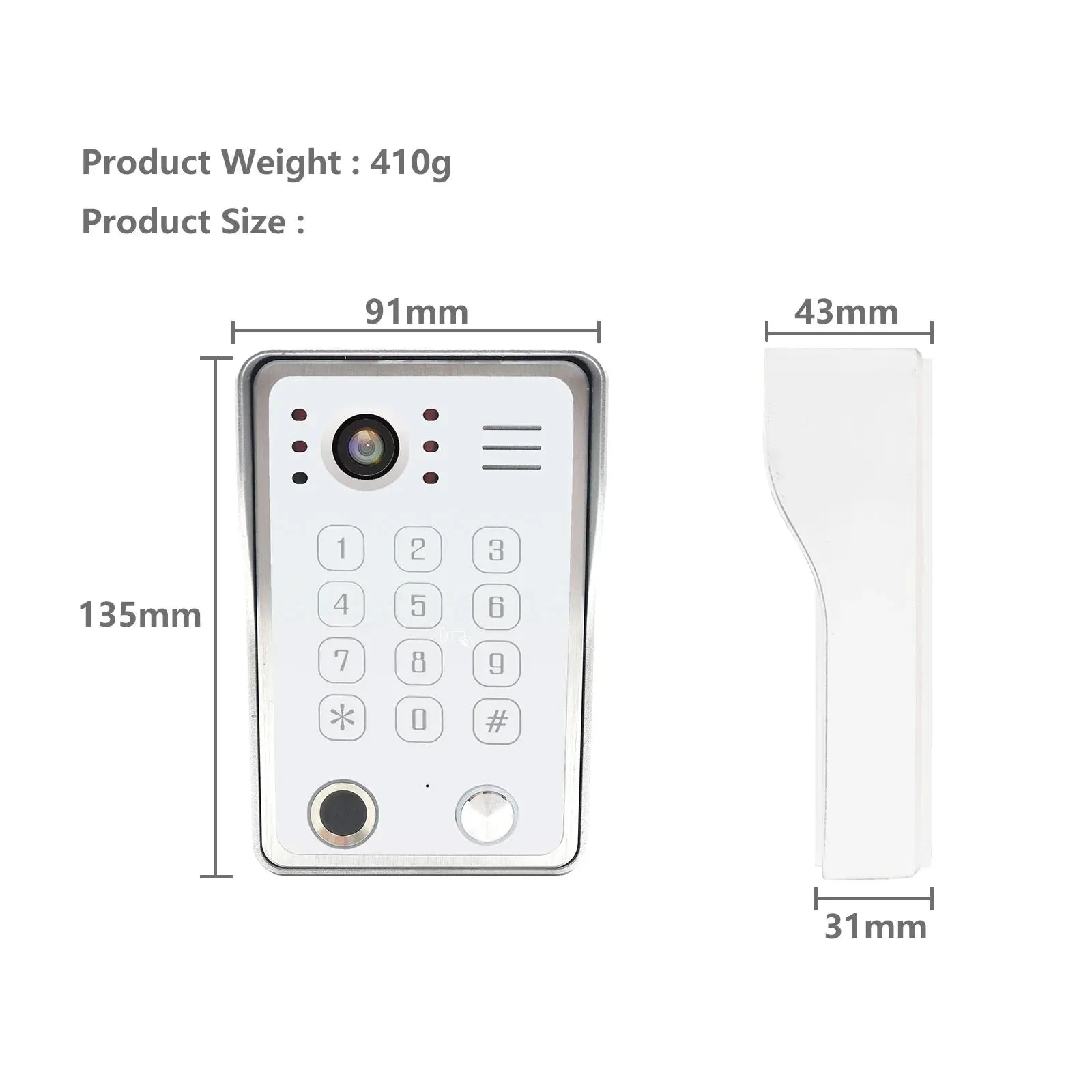 ANJIELO Fingerprint IC Card Password 3in1 Unlock Doorbell Video Intercom for Home 1080P 148° Wide View  4-wired System