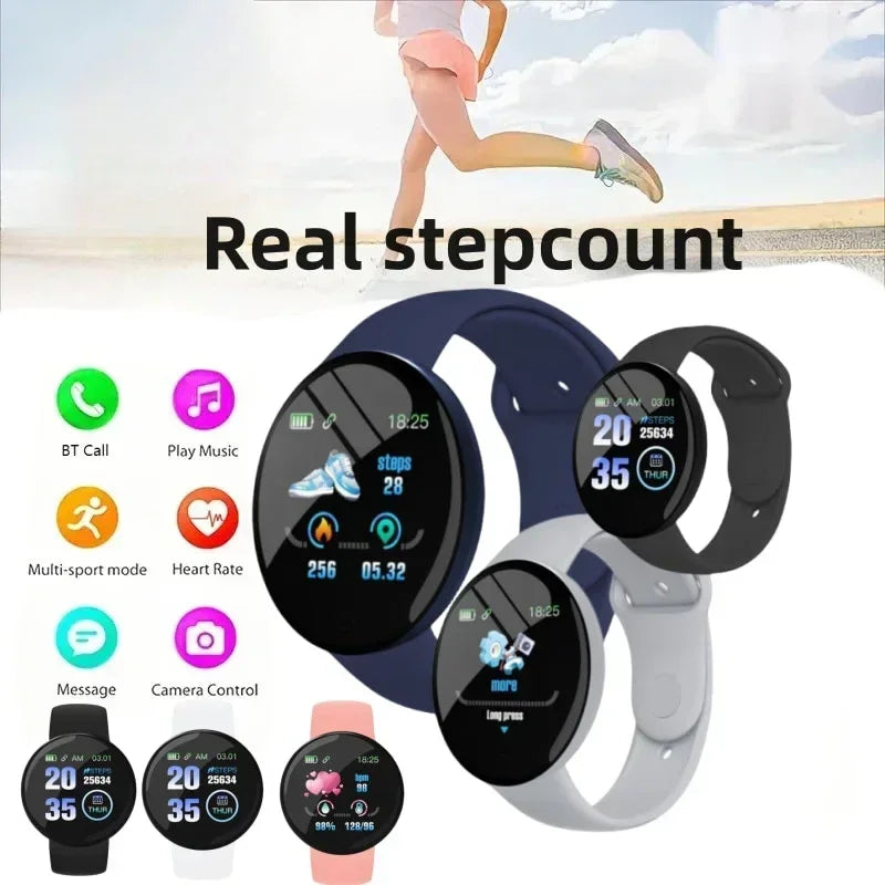New D18 Smart Watch Circular Color Screen Multiple Sports Modes Call Information Reminder Photo Taking Music Smart Bracelet Gift