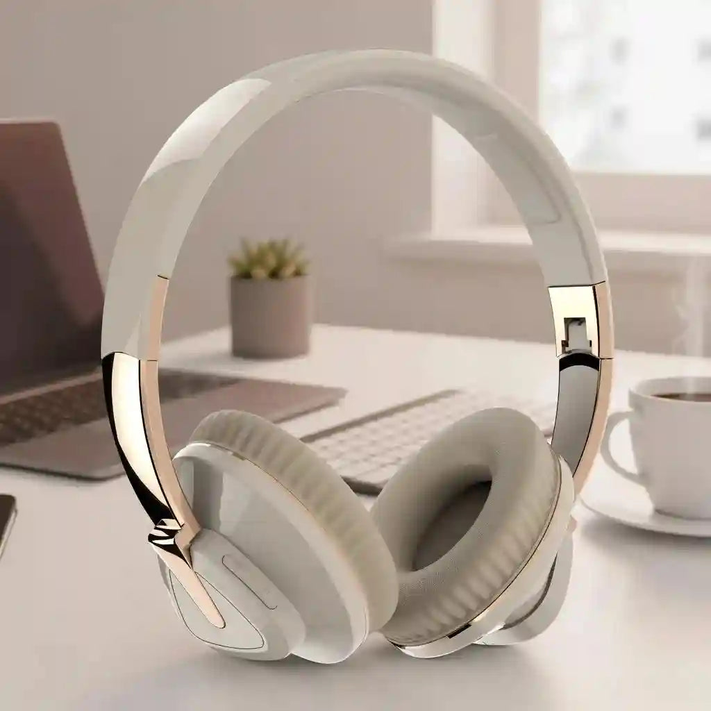 Wireless Bluetooth Headband Headphones - Foldable Bass by Tidesmit Khaki Tidesmit