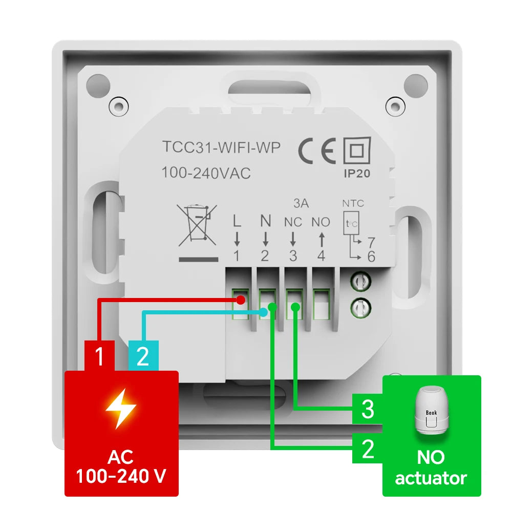 Tuya WiFi Smart Knob Thermostat for Electric Floor Heating Water/Gas Boiler Heating Thermoregulator Support Alexa Google Home