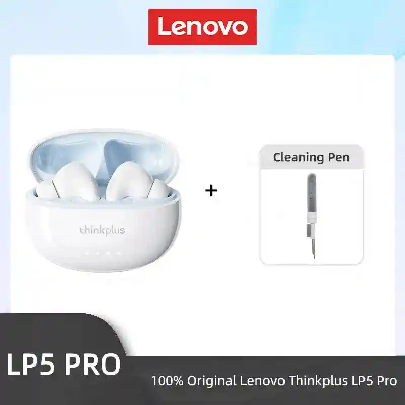 Wireless Bluetooth Earbuds with Low Latency Audio and Noise Cancellation LP5Pro White CleanPe Tidesmit