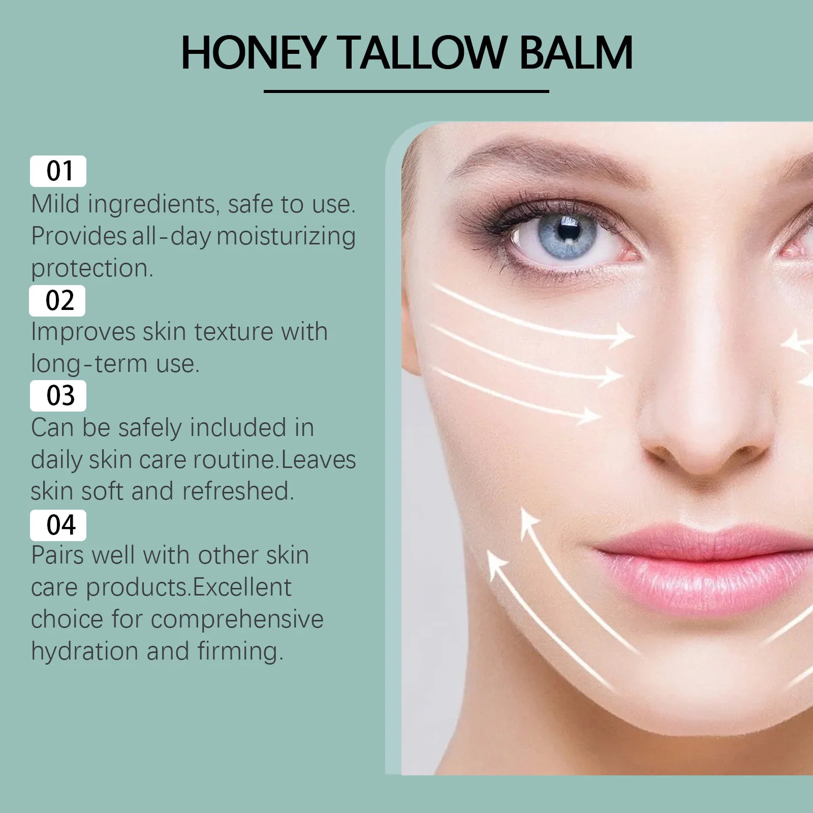 Honey Beef Tallow Moisturizer Nourishing Improve Skin Elasticity Reduce Wrinkles Soften Skin Brightening Facial Hydrating Cream