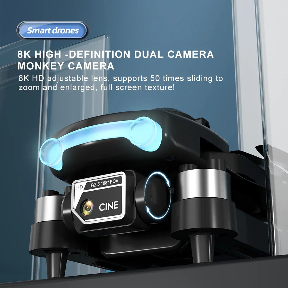 8K HD Camera Drone | Foldable Obstacle Avoidance Quadcopter Tidesmit
