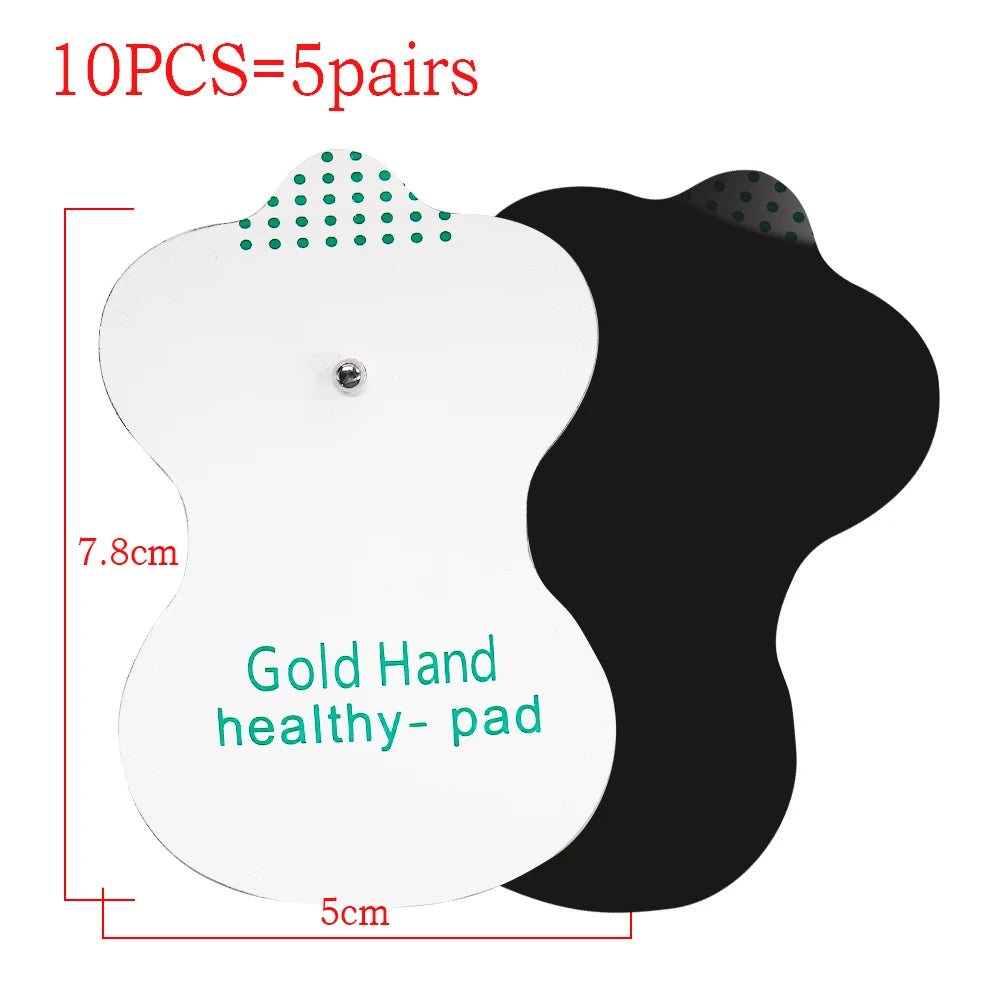 TENS Unit Electrode Pads: Reusable Muscle Stimulator Gel Sets Back Massage Instrument 7.8x5cm 10pcs Tidesmit