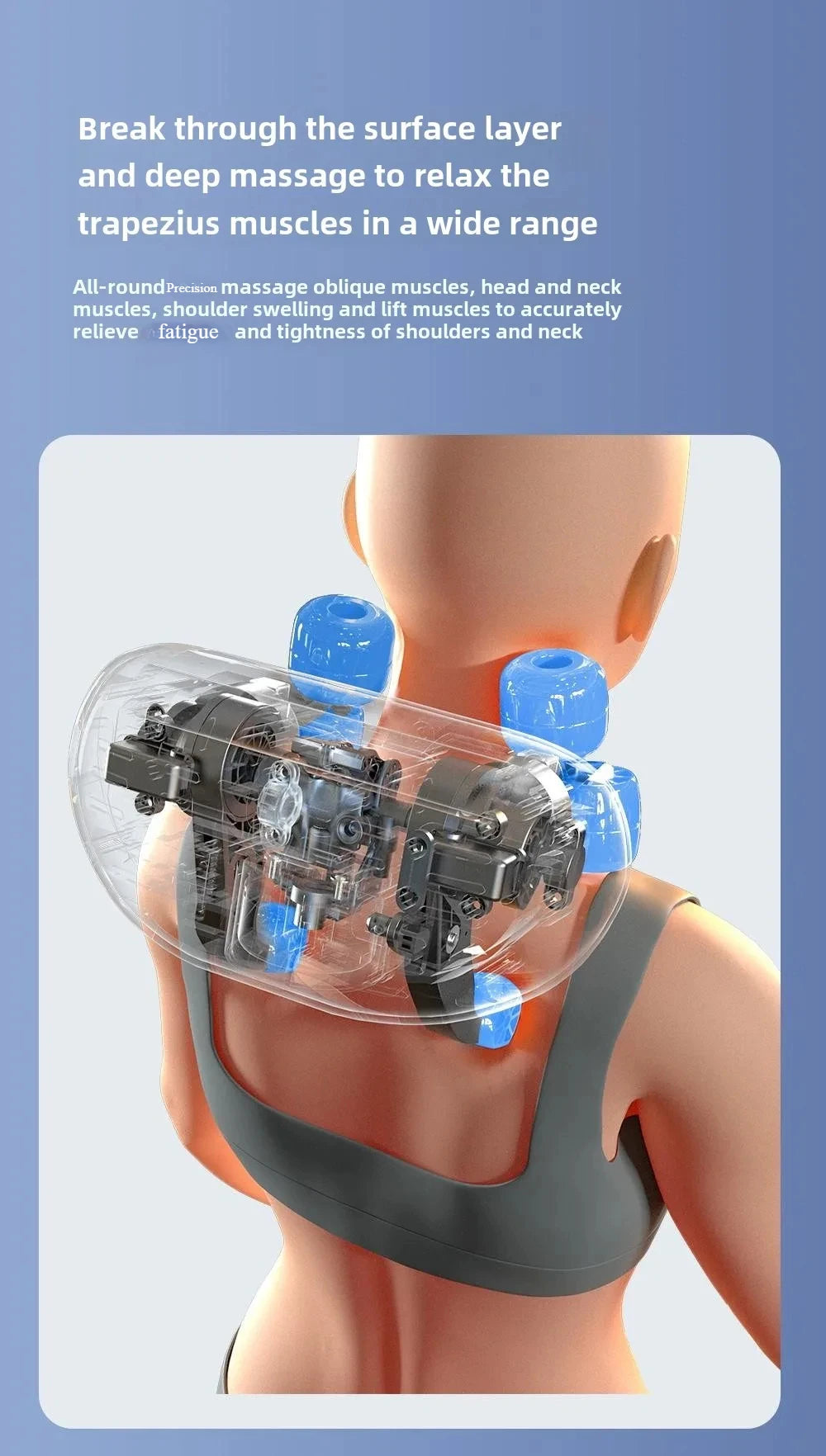 Shiatsu Neck Massager Wireless Rechargeable Heat Therapy - Tidesmit Relaxation Treatment Tidesmit
