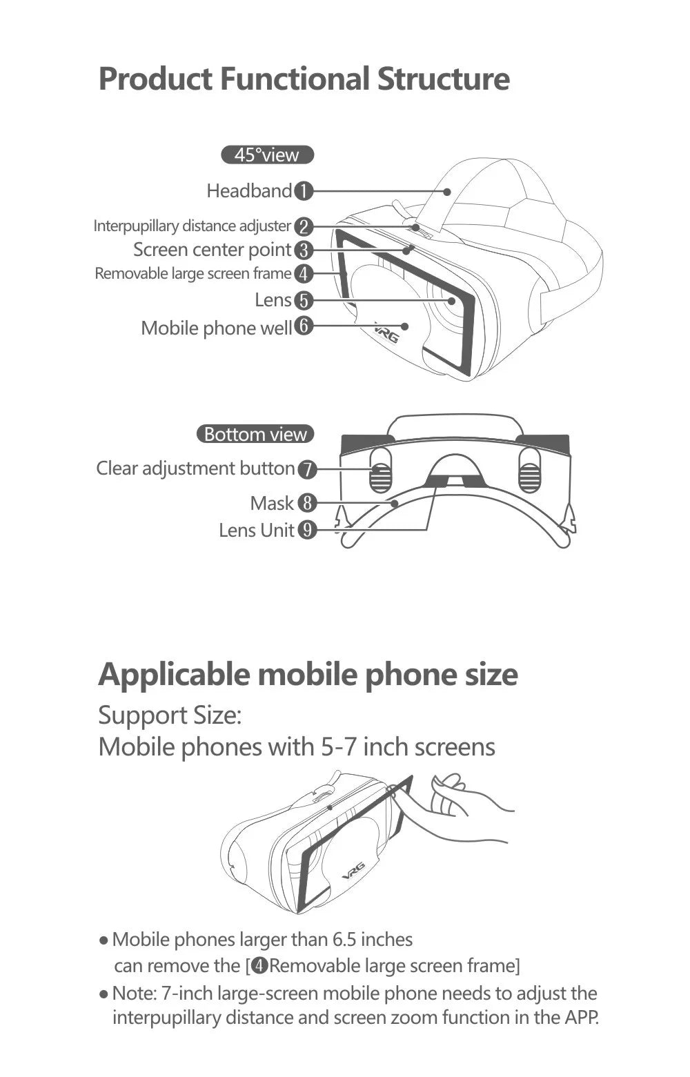 VR Headset for Smartphones - Immersive Wide Angle Smart Glasses Tidesmit
