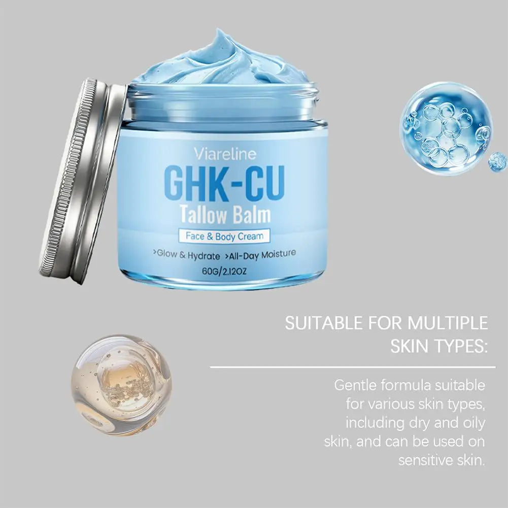 1/2/3/5PCS 60g GHK-Cu Tallow Balm Face & Body Cream - Copper Peptide Moisturizer for Dry Skin, Firming & Hydrating