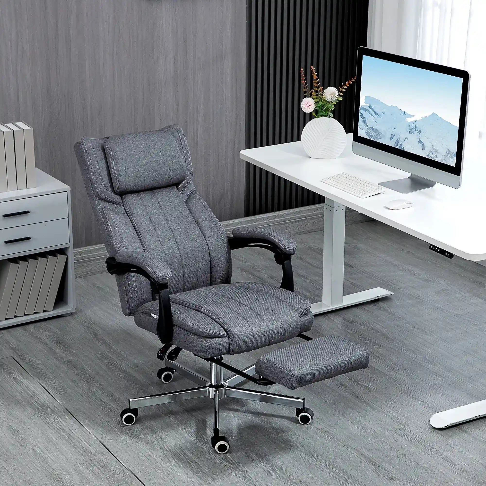 Silla de Oficina con Masaje Reclinable y Giratoria - Gris Tidesmit Massage Chairs spain Tidesmit