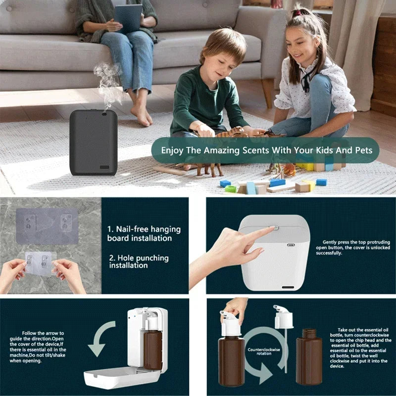 Smart Scent Air Machine for Home Room Fragrance Diffuser Electric Smell For Home Bluetooth Waterless Diffuser For Hotel Spa