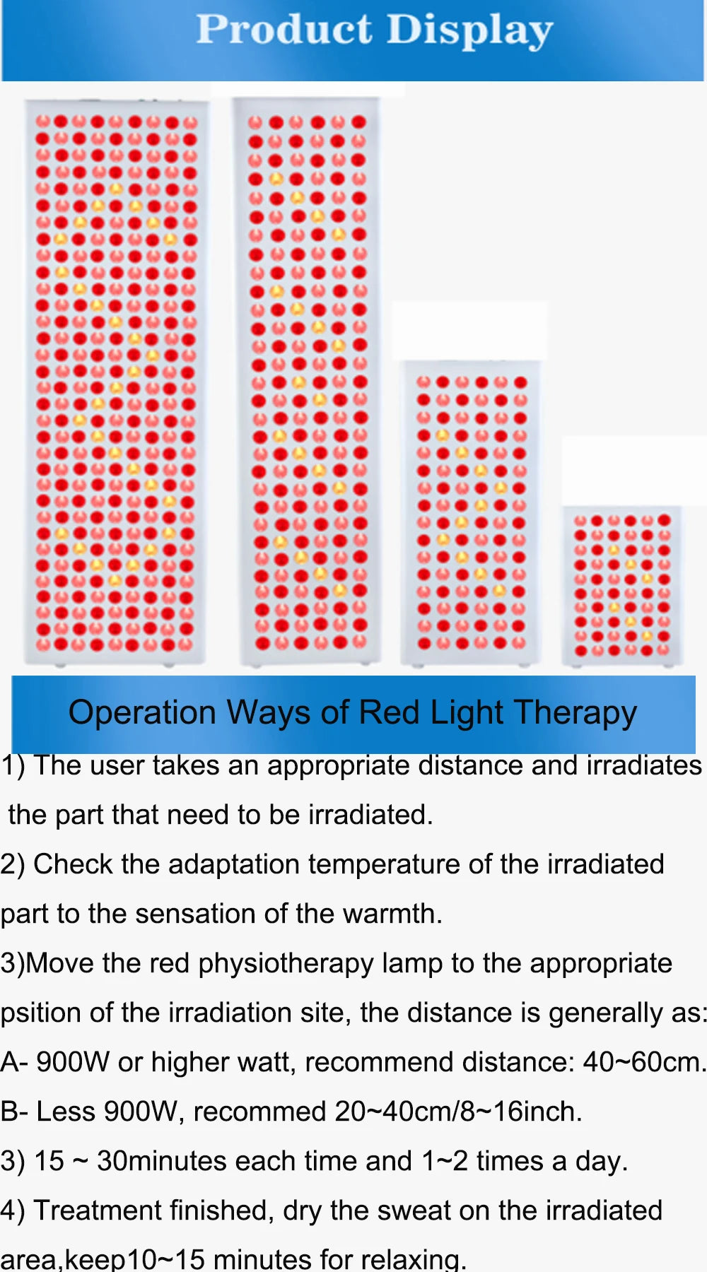 LED Red Light Therapy Panel Full Body 630nm 660nm 810nm 830nm 850nm Near Infrared Lamp Therapy Device P300 P500 P900 P1500 P2000