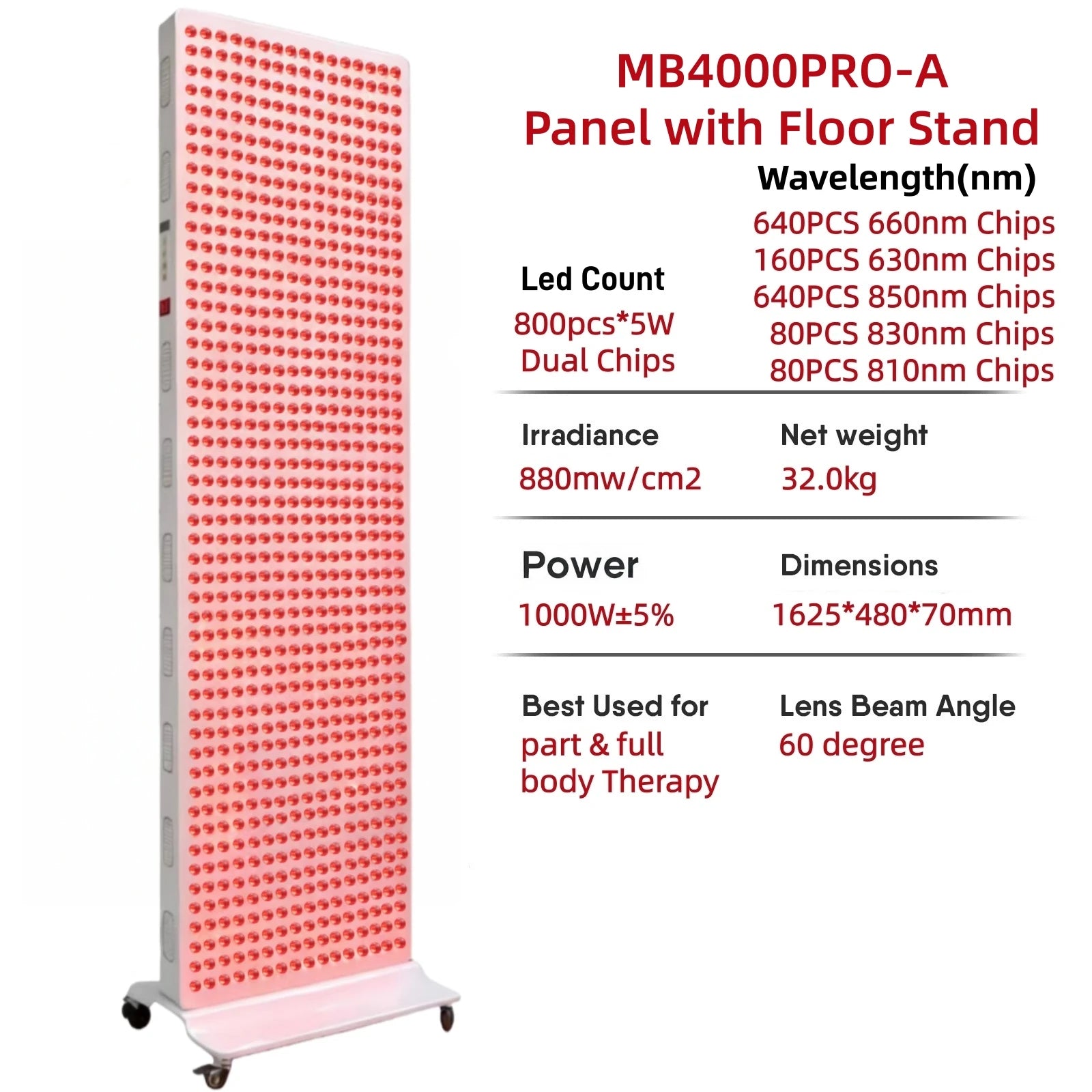 Elite Grade Red Light Therapy Panel For Face Body Dual Chip 630nm 660nm Red 810nm 830nm 850nm Near Infrared LED Beauty Devices