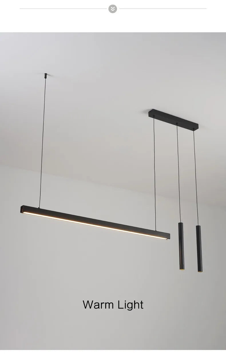 Modern Minimalist LED Ring Light | Nordic Linear Dining Chandelier Tidesmit