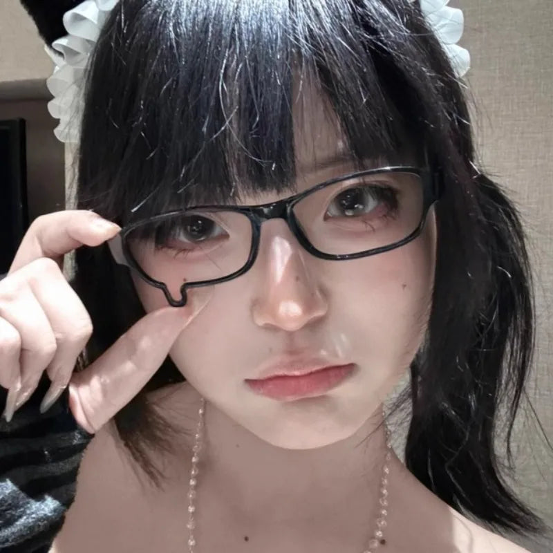 Y2K Anime Teardrop Glasses Cosplay Unisex Lensless Eyewear Fashion Jewelry Costume Props Accessories Gift Kawaii Aesthetic Decor