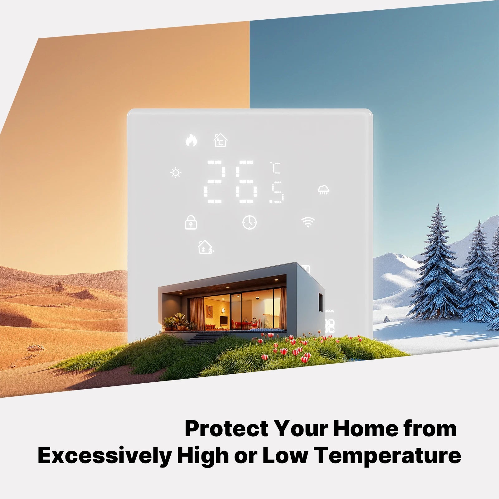 MOES Tuya WiFi Matter Smart Thermostat Temperature Controller Water Boiler Electric Heating With Alexa Google Apple Smartthings