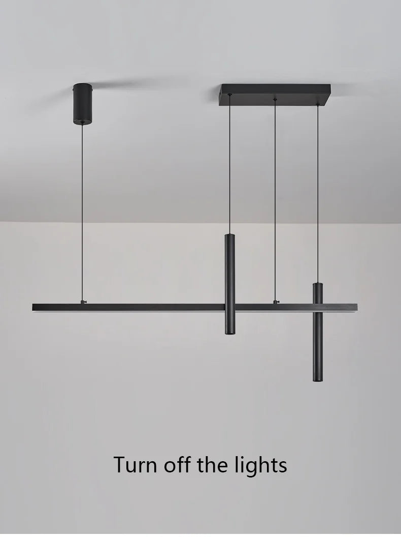 Linear LED Chandelier for Dining Room - Modern Dimmable Pendant Light Tidesmit