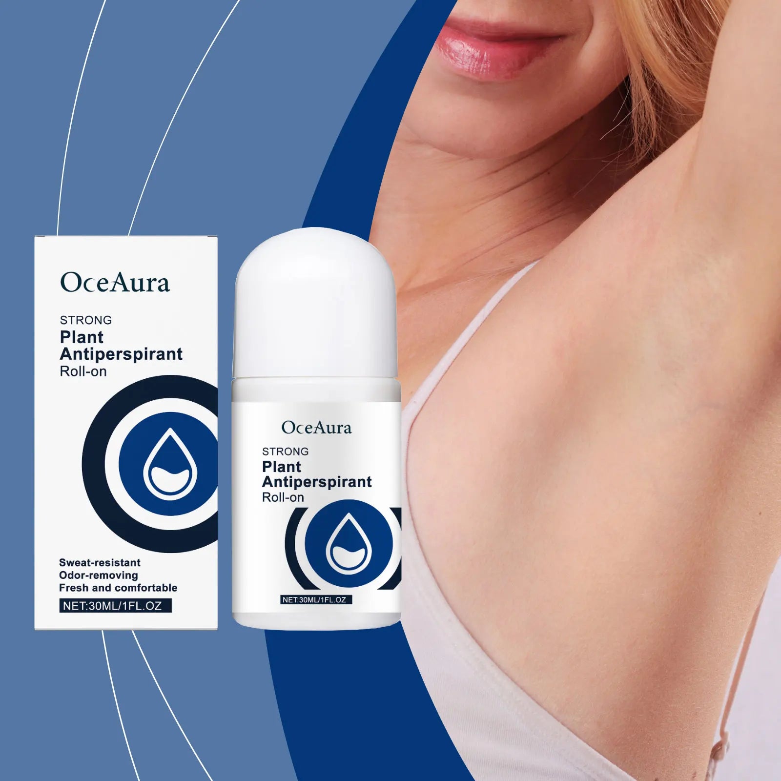 Tidesmit roll-on antiperspirant deodorant for lasting sweat protection and body odor elimination for underarms