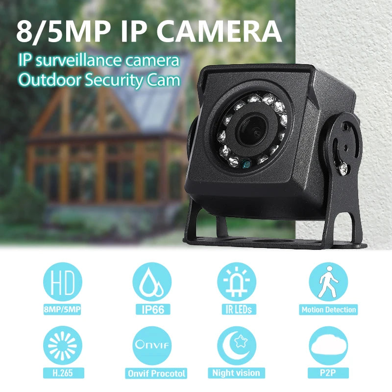 Revotech 4k 8MP Mini Outdoor Waterproof UltraHD 5MP Security Camera POE IP Camera Night Vision Motion Detection Smart PC App