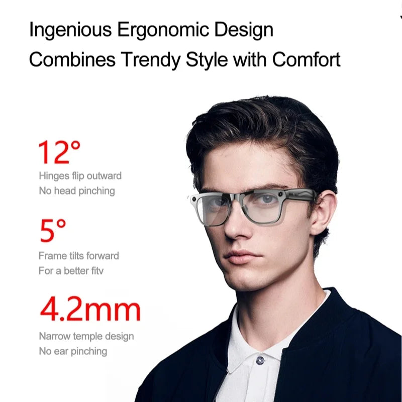 AI Smart Glasses with 100MP Camera & Spatial Audio - Tidesmit Tidesmit