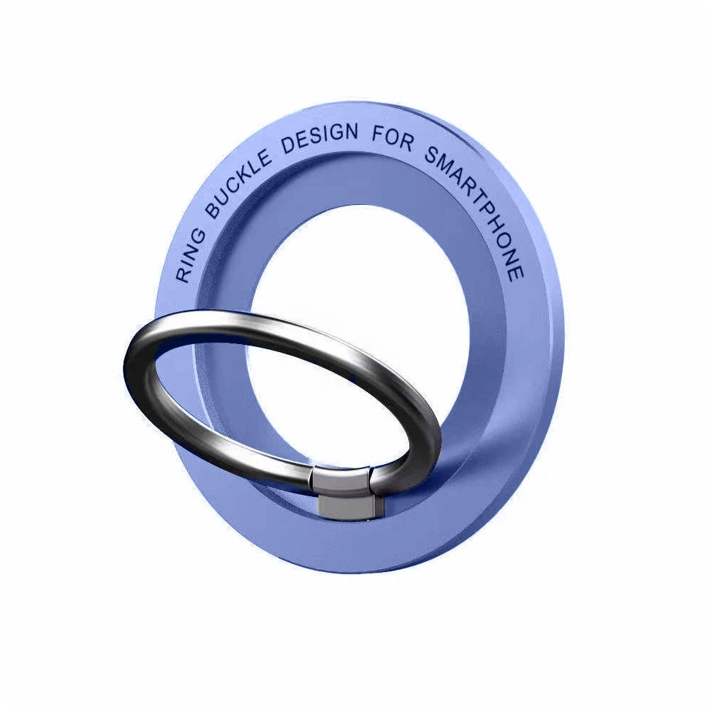 Tidesmit blue circular magnetic phone ring stand with a metallic finish, designed for MagSafe smartphone mounting.