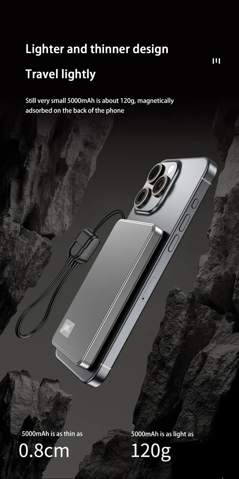 Tidesmit Magnetic Fast Charging Power Bank 50000mAh PD Portable Charger Tidesmit