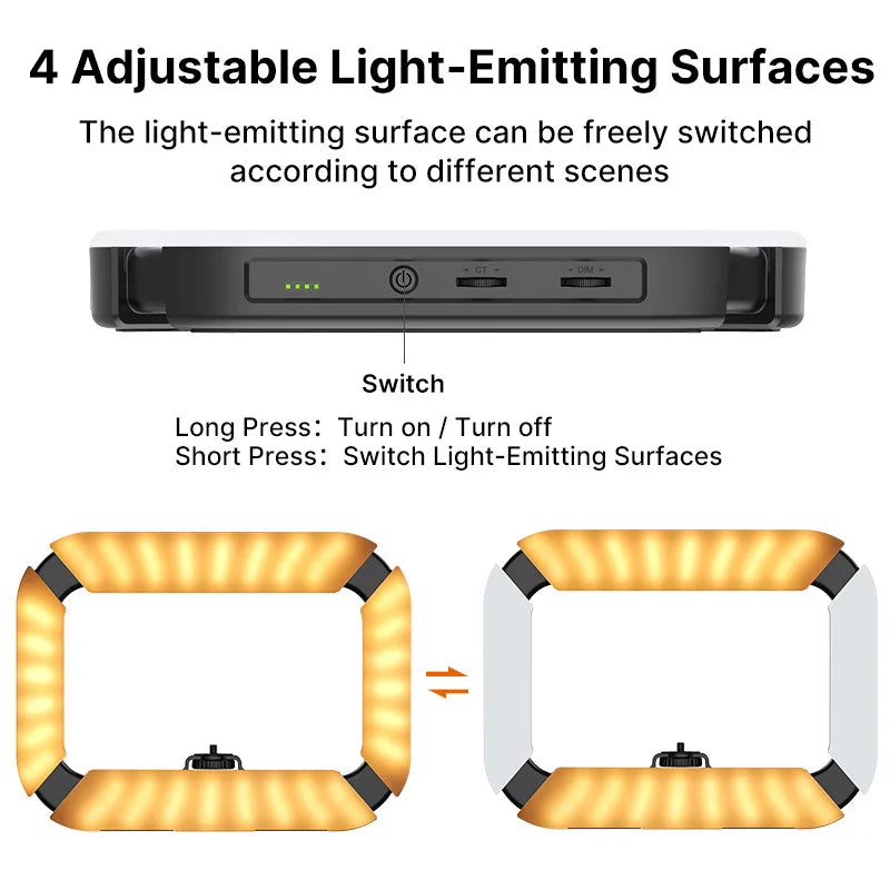 Bi-Color LED Ring Light for Video - Adjustable Dimmable Vlog Rig Tidesmit