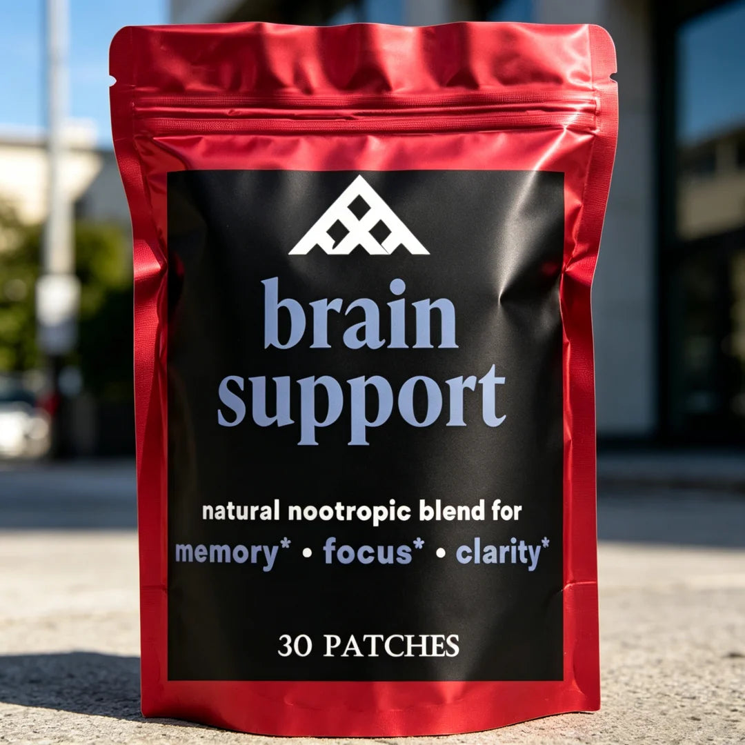 Brain Support Transdermal Patches Concentrated Ashwagandha Root, Ginkgo Biloba Monnieri Emory and Focus Support 30 Patches