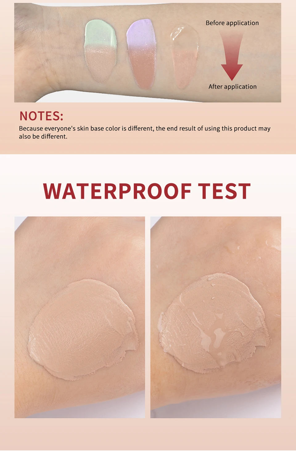 Tidesmit CC cream waterproof moisturizing face makeup texture close-up for long-lasting sweat-proof skin correction