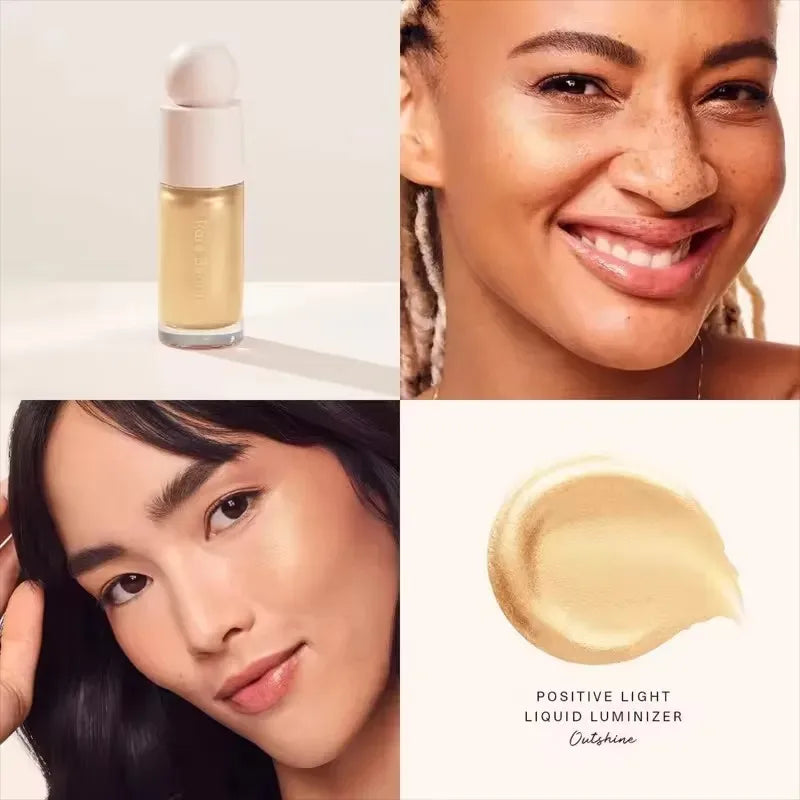 Tidesmit Rare Beauty silky liquid highlighter and blush makeup set for long lasting oil control face glow detail view