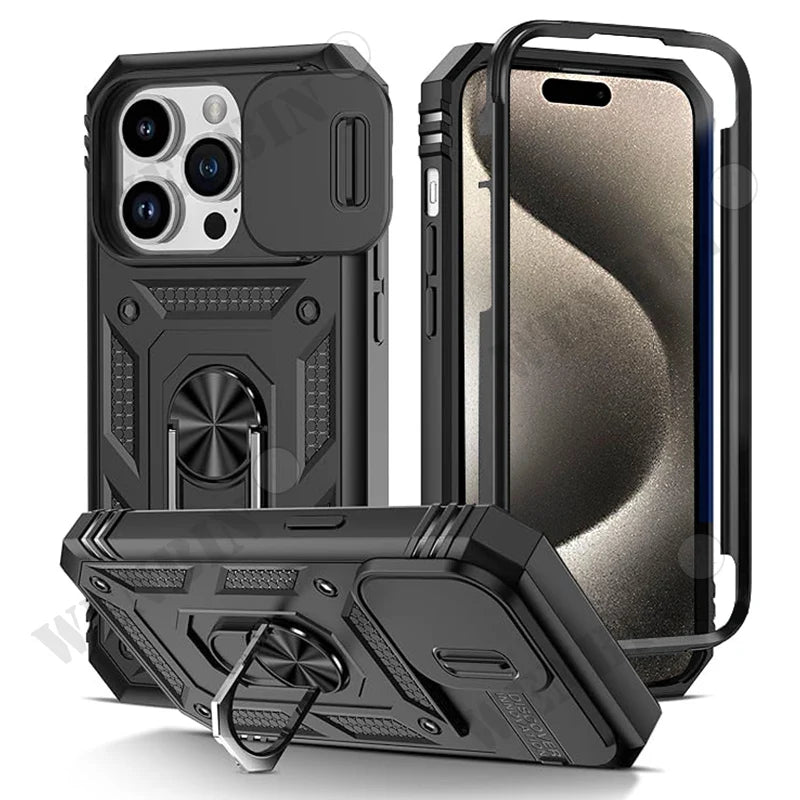 iPhone 16 Pro Max Case with Kickstand and Camera Guard Protection Tidesmit