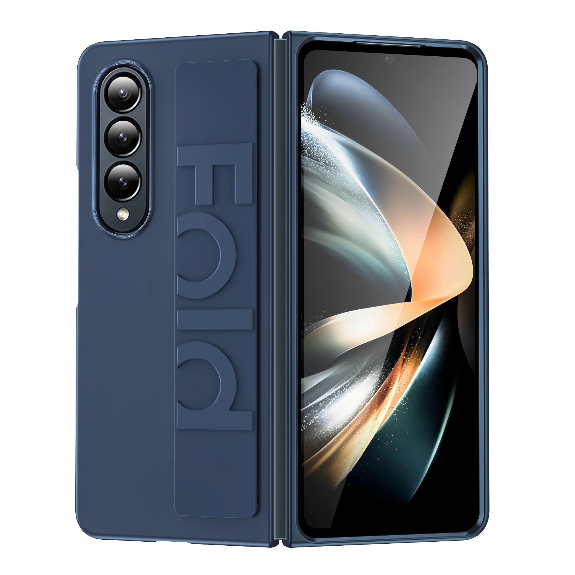 Samsung Galaxy Z Fold Slim Case - Shock-Absorbing Matte Cover Blue Tidesmit