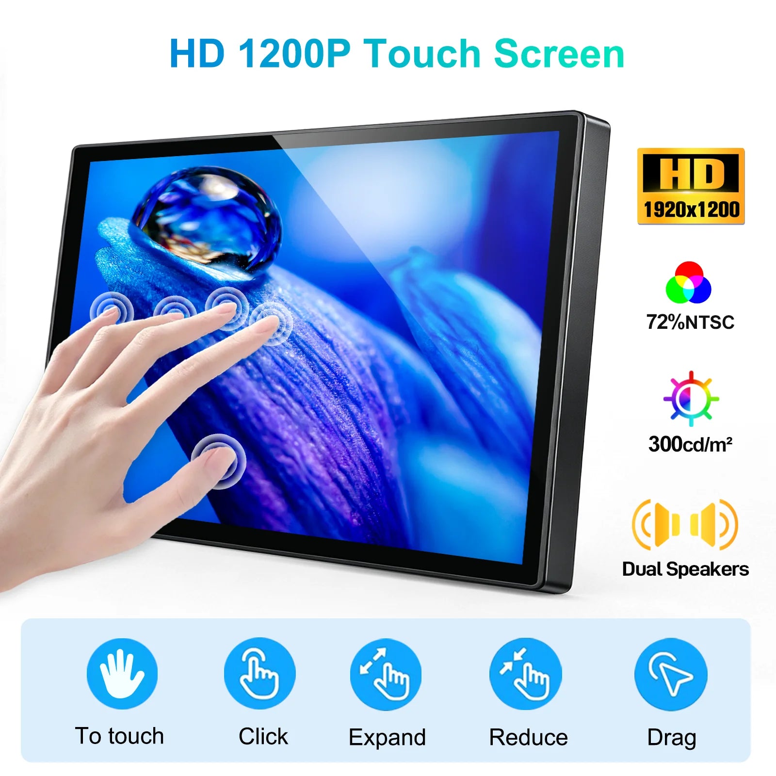 FORZOLA Raspberry Pi Screen 10.1 Touchscreen Monitor 1920x1200 HDMI Monitor IPS Display Free-Driver for Raspberry Pi 5/4/3/2 Win