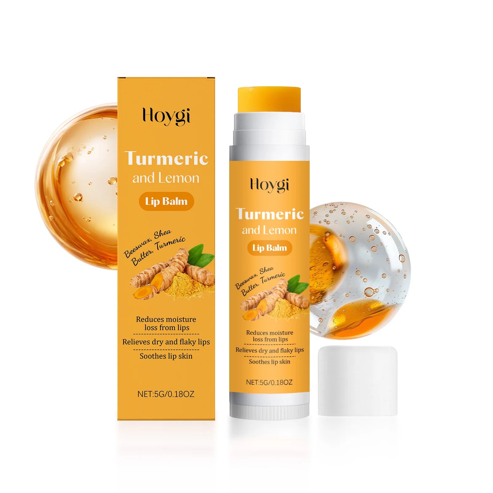 Turmeric Lemon Lip Balm for Dark Lips | Moisturizing Treatment Lip Care 5g Boxed Tidesmit