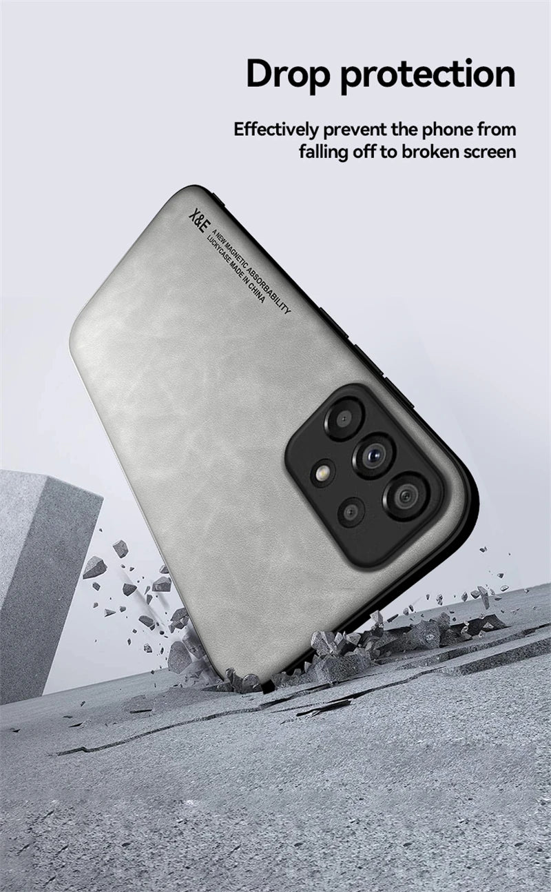 Magnetic Leather Case for Samsung Galaxy - Slim Shock-Absorbing Protective Cover Tidesmit