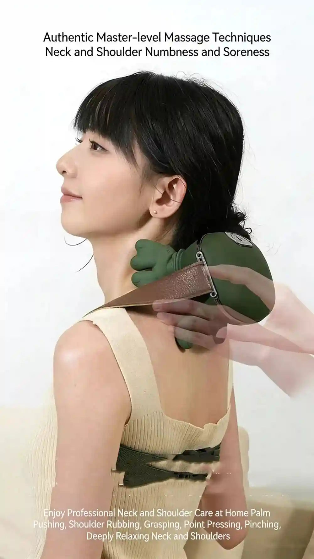 Deep Tissue Neck and Shoulder Massager | Wireless Heat Therapy Device Massage Roller Tidesmit