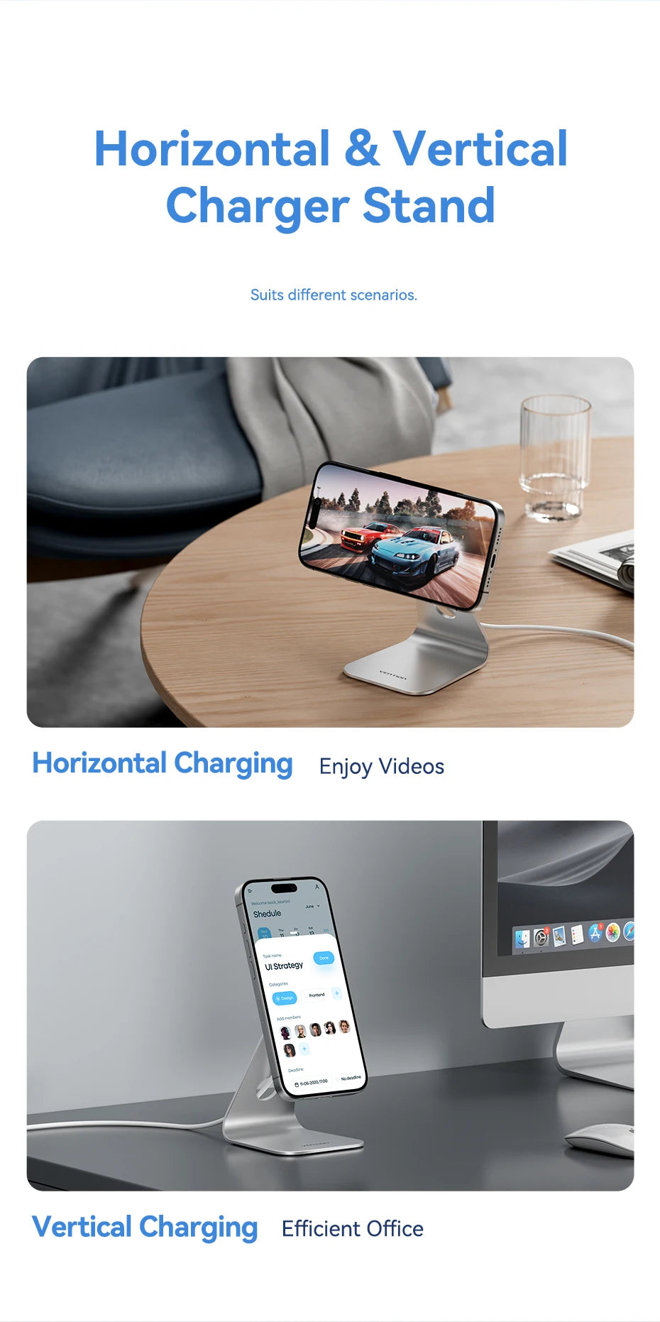 Magnetic Wireless Charger for iPhone 15W Fast Charge with 1M Cable Tidesmit