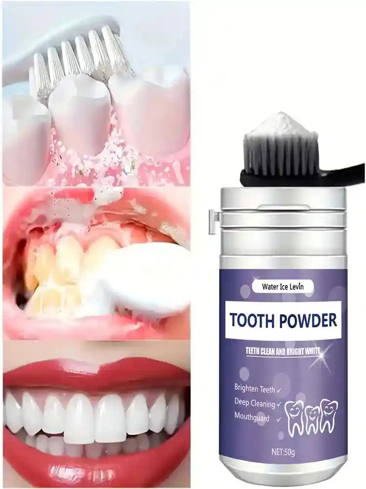 Tidesmit pearl tooth powder for effective teeth whitening and natural yellow stain removal for fresh breath.