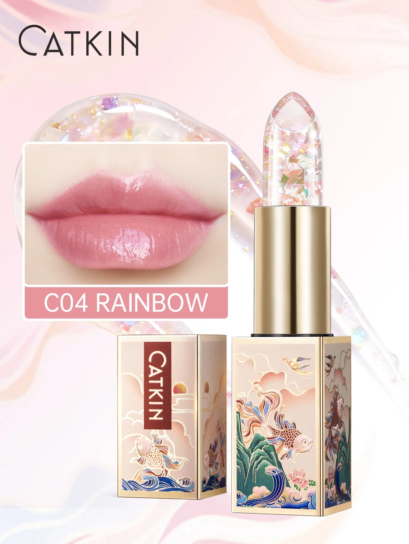 Color Changing Lip Balm: Hydrating Tinted Gloss by Tidesmit Lip Care C04 Rainbow Tidesmit